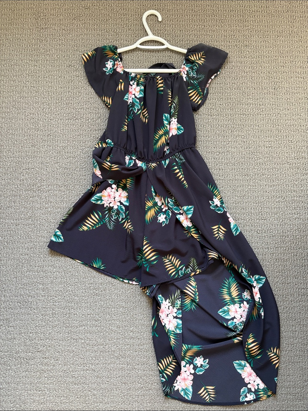 Primark Navy Floral Off-Shoulder Jumpsuit Romper